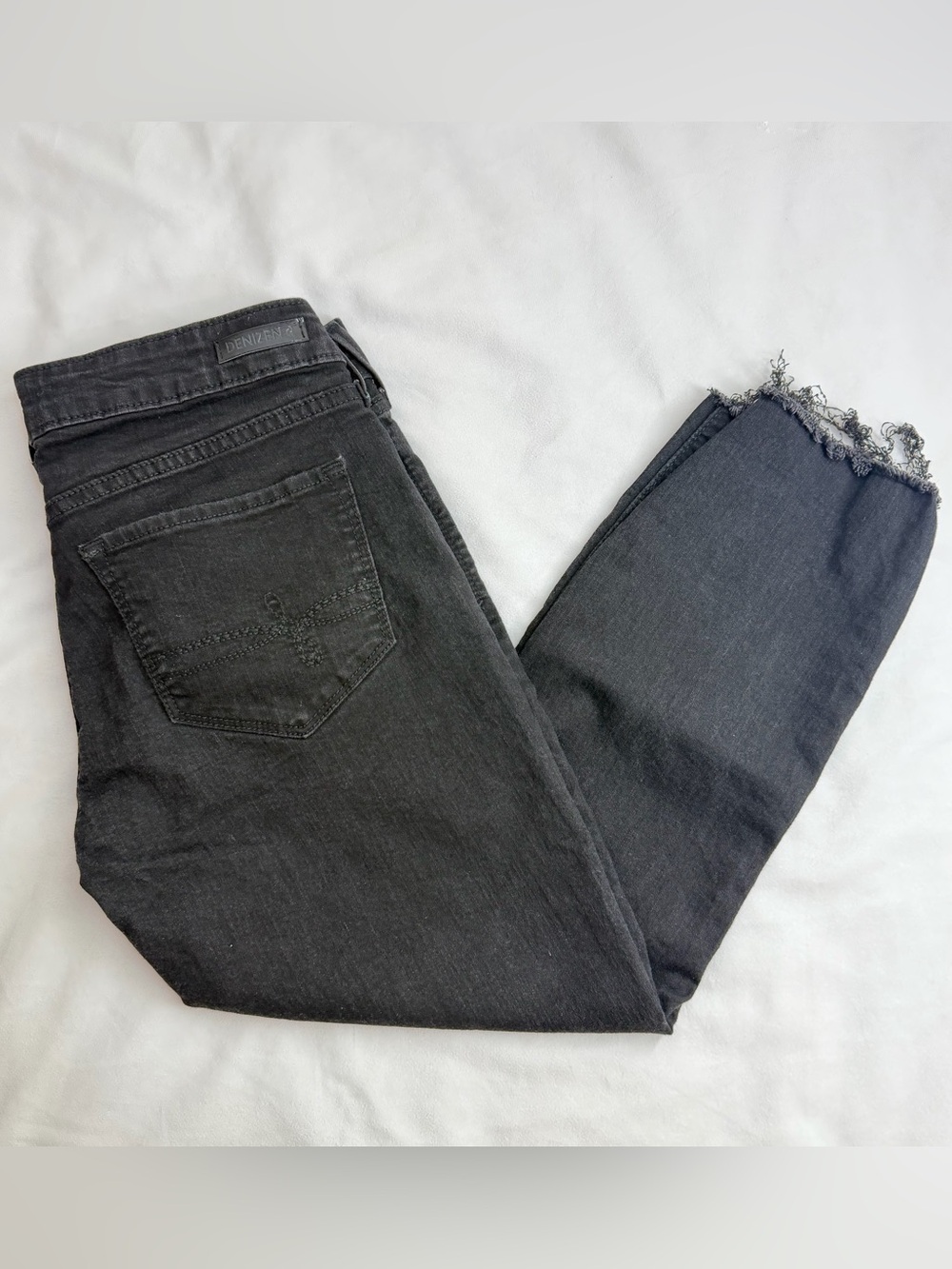 Denizen from Levi's Women's Black Frayed Ankle Jeans